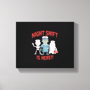 Halloween Nurse Funny Ghost Skeleton Zombie Essent Canvas Print