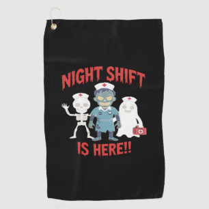 Halloween Nurse Funny Ghost Skeleton Zombie Essent Golf Towel