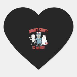 Halloween Nurse Funny Ghost Skeleton Zombie Essent Heart Sticker