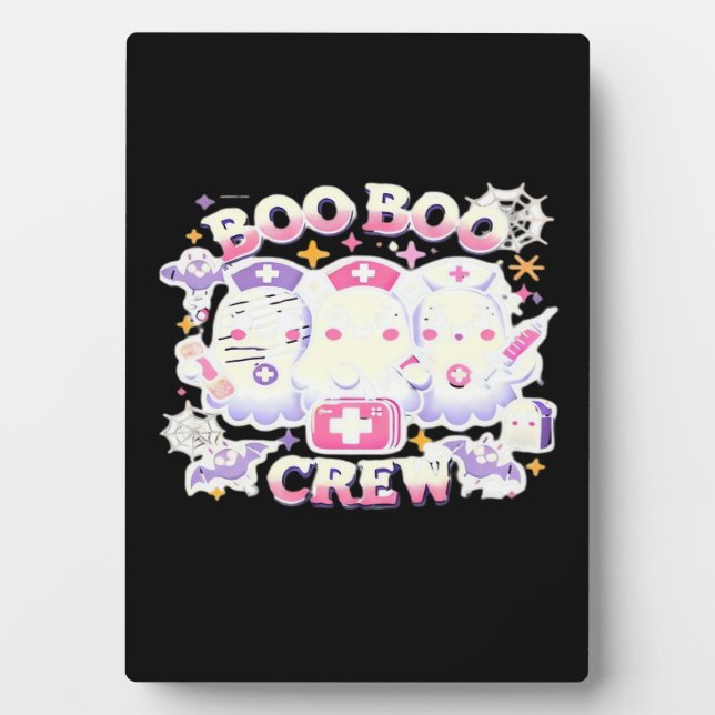Halloween Nurse Ghost Squad Boo Boo Crew Funny Spo Plaque (Front)