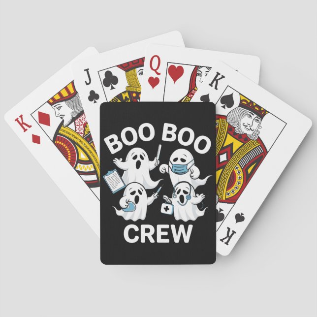 Halloween Nurse Gift Boo Boo Crew Nurse Playing Cards (Back)