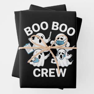 Halloween Nurse Gift Boo Boo Crew Nurse Wrapping Paper Sheet