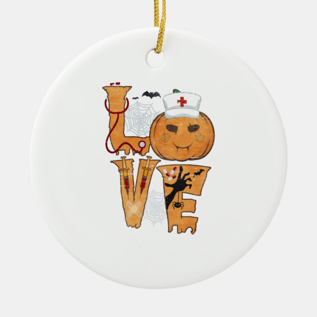 Halloween Nurse Gift Ceramic Ornament (Front)