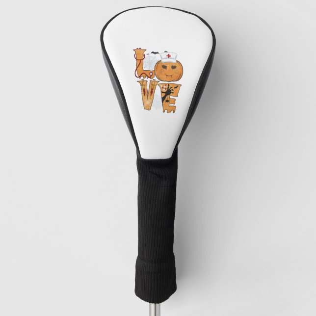 Halloween Nurse Gift Golf Head Cover (Front)