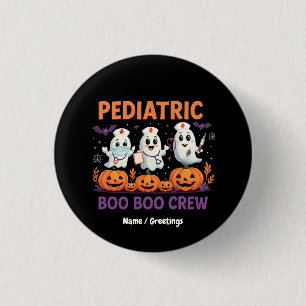 Halloween Nurse Pediatric Boo Boo Crew Funny Spook 1 Inch Round Button