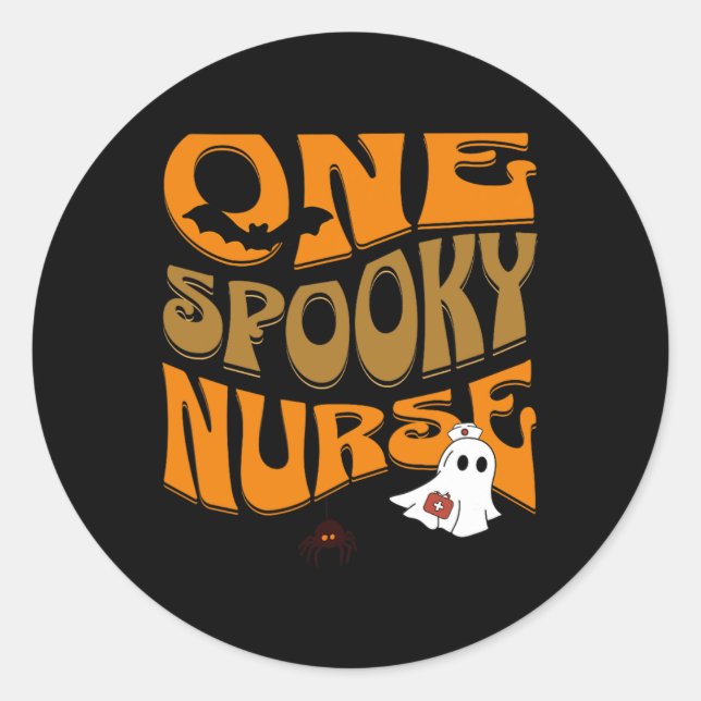 Halloween Nurse Product Funny Scary Creepy Ghost C Classic Round Sticker (Front)