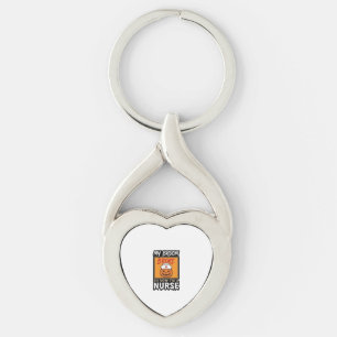 Halloween Nurse Pumpkin Broom Broke Vintage Shirt Keychain