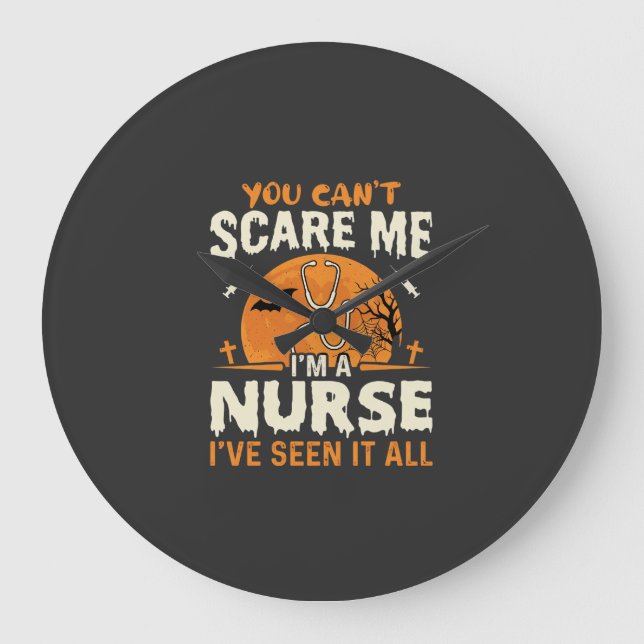 Halloween Nurse Scare Me Large Clock (Front)