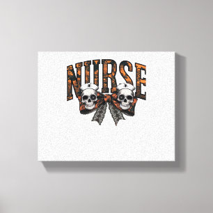 Halloween Nurse Scary Coquette Bow Classic T-Shirt Canvas Print
