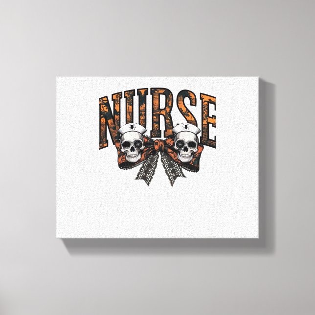 Halloween Nurse Scary Coquette Bow Classic T-Shirt Canvas Print (Front)