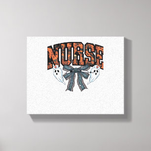 Halloween Nurse Scary Coquette Bow Classic T-Shirt Canvas Print