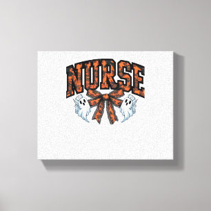 Halloween Nurse Scary Coquette Bow Classic T-Shirt Canvas Print