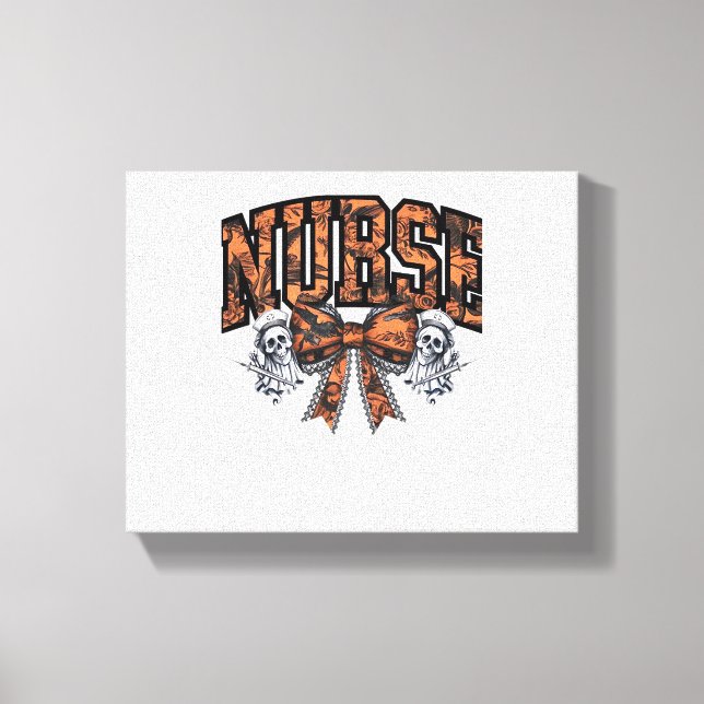 Halloween Nurse Scary Coquette Bow Classic T-Shirt Canvas Print (Front)