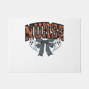 Halloween Nurse Scary Coquette Bow Classic T-Shirt Doormat