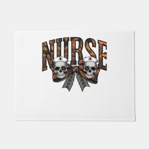Halloween Nurse Scary Coquette Bow Classic T-Shirt Doormat