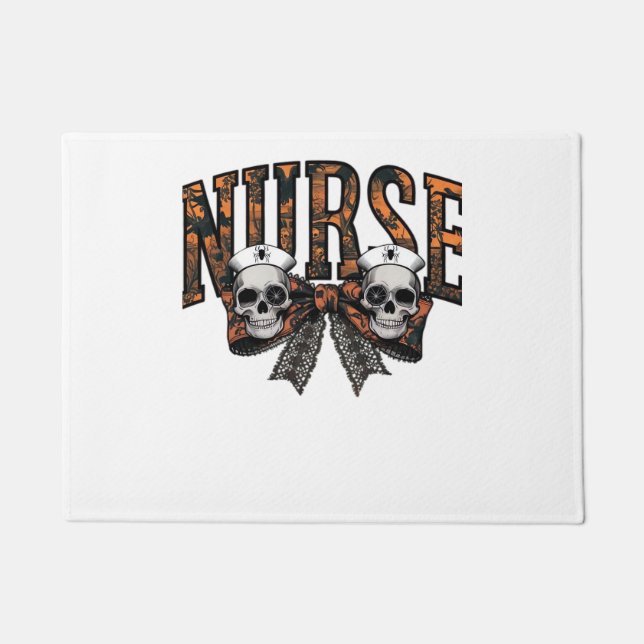 Halloween Nurse Scary Coquette Bow Classic T-Shirt Doormat (Front)