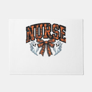 Halloween Nurse Scary Coquette Bow Classic T-Shirt Doormat