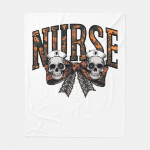 Halloween Nurse Scary Coquette Bow Classic T-Shirt Fleece Blanket