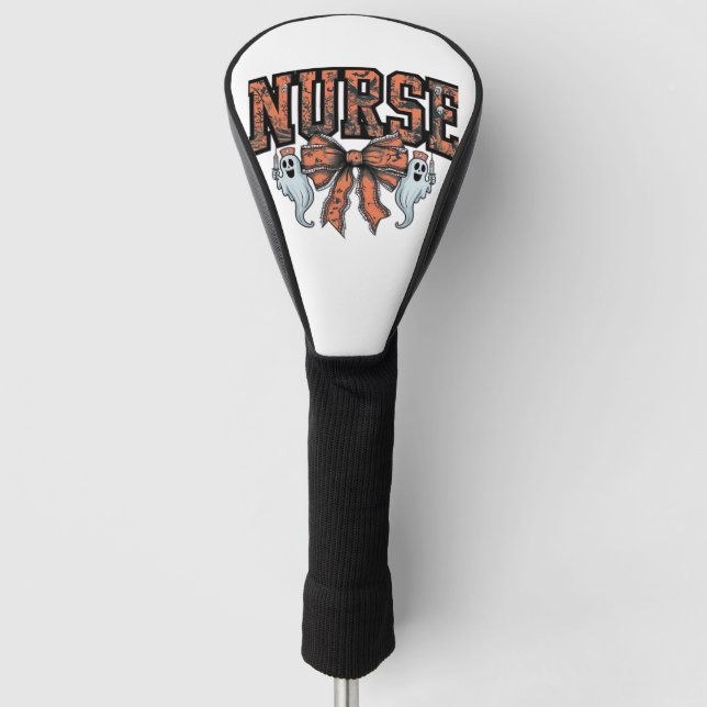 Halloween Nurse Scary Coquette Bow Classic T-Shirt Golf Head Cover (Front)