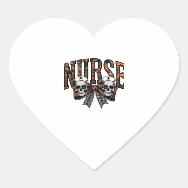 Halloween Nurse Scary Coquette Bow Classic T-Shirt Heart Sticker (Front)