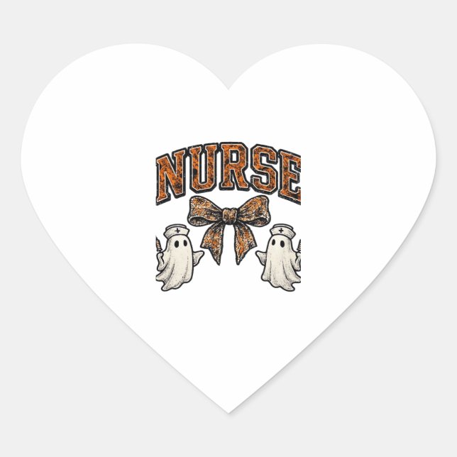 Halloween Nurse Scary Coquette Bow Classic T-Shirt Heart Sticker (Front)