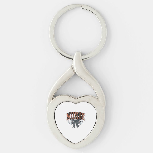 Halloween Nurse Scary Coquette Bow Classic T-Shirt Keychain (Front)