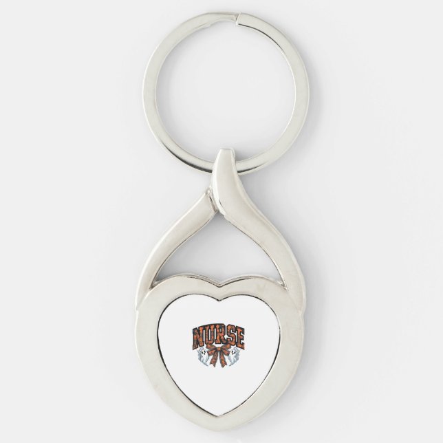 Halloween Nurse Scary Coquette Bow Classic T-Shirt Keychain (Front)