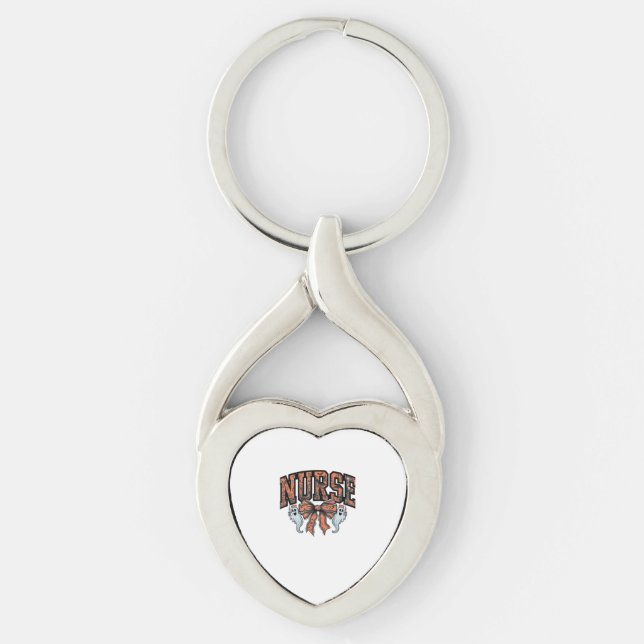 Halloween Nurse Scary Coquette Bow Classic T-Shirt Keychain (Front)