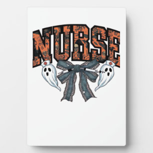 Halloween Nurse Scary Coquette Bow Classic T-Shirt Plaque