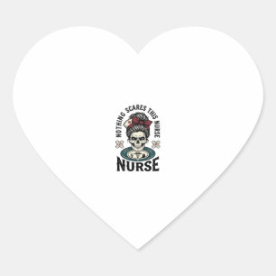 Halloween Nurse Shirt Vintage Skull Graphic_1 Heart Sticker