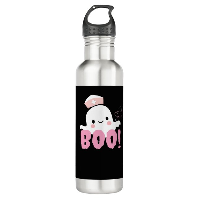 Halloween Nurse Shirts Women Boo! T-Shirt Ghost Nu 710 Ml Water Bottle (Front)