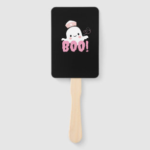 Halloween Nurse Shirts Women Boo! T-Shirt Ghost Nu Hand Fan