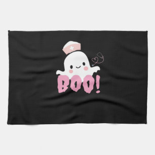 Halloween Nurse Shirts Women Boo! T-Shirt Ghost Nu Kitchen Towel
