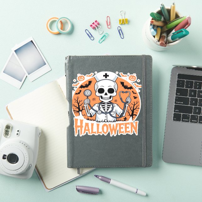 Halloween Nurse skeleton Essential T-Shirt_1 (iPad Cover)