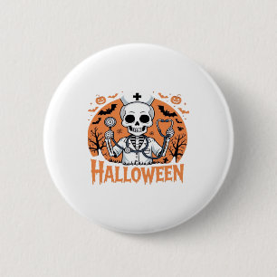 Halloween Nurse skeleton Essential T-Shirt_1 2 Inch Round Button
