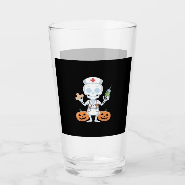 Halloween Nurse Skeleton Essential T-Shirt Glass (Front)