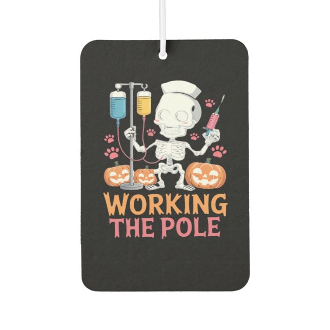 Halloween Nurse Skeleton Funny Joke Essential T-Sh Air Freshener (Front)
