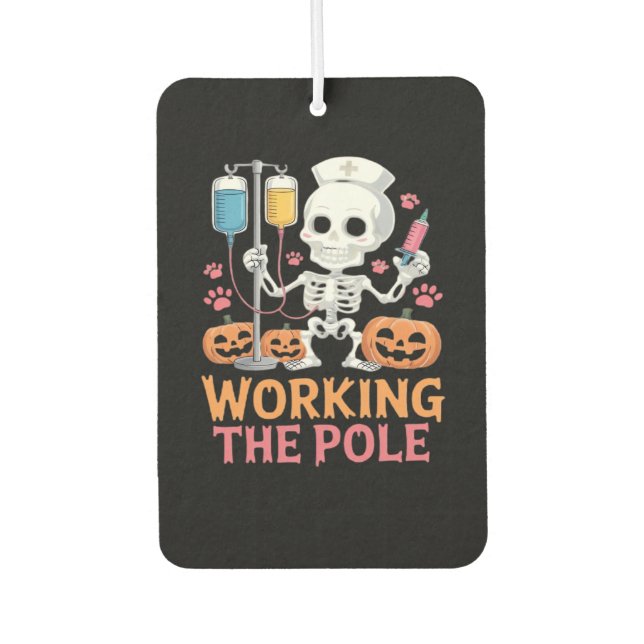 Halloween Nurse Skeleton Funny Joke Essential T-Sh Air Freshener (Front)