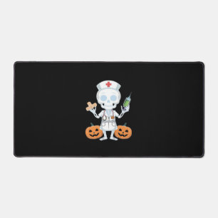 Halloween Nurse Skeleton Funny Joke Essential T-Sh Desk Mat