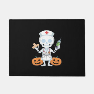 Halloween Nurse Skeleton Funny Joke Essential T-Sh Doormat