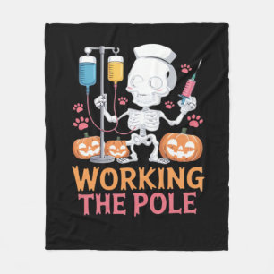 Halloween Nurse Skeleton Funny Joke Essential T-Sh Fleece Blanket