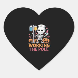 Halloween Nurse Skeleton Funny Joke Essential T-Sh Heart Sticker