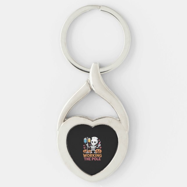 Halloween Nurse Skeleton Funny Joke Essential T-Sh Keychain (Front)