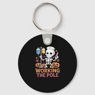 Halloween Nurse Skeleton Funny Joke Essential T-Sh Keychain