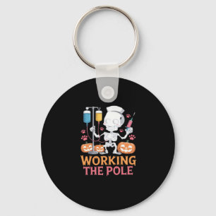 Halloween Nurse Skeleton Funny Joke Essential T-Sh Keychain