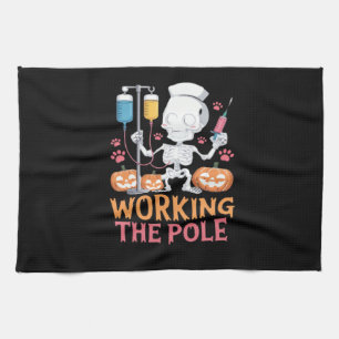 Halloween Nurse Skeleton Funny Joke Essential T-Sh Kitchen Towel