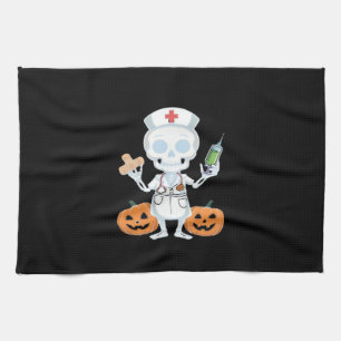 Halloween Nurse Skeleton Funny Joke Essential T-Sh Kitchen Towel
