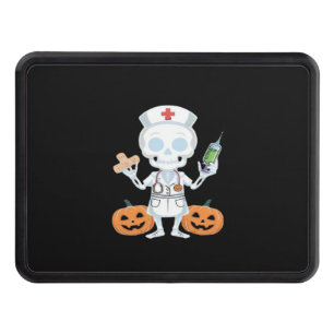 Halloween Nurse Skeleton Funny Joke Essential T-Sh Trailer Hitch Cover