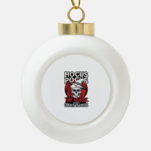 Halloween Nurse Skull Coffee Focus Vintage Shirt D Ceramic Ball Christmas Ornament