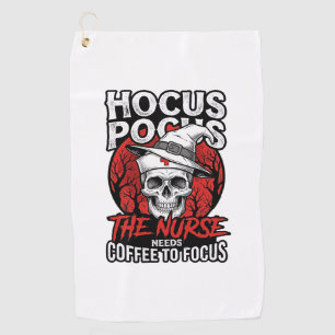 Halloween Nurse Skull Coffee Focus Vintage Shirt D Golf Towel
